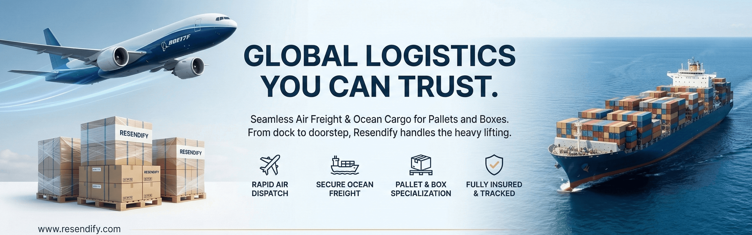 International shipping banner